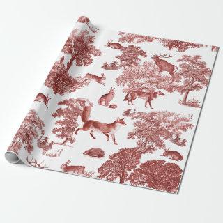 Elegant Vintage Woodland Red Fox Rabbit Toile