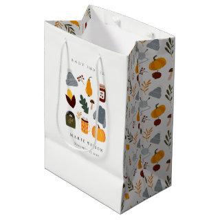 Elegant Warm Cozy Autumn Essential Baby Shower Medium Gift Bag