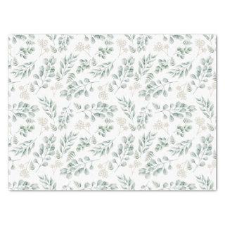 Elegant Watercolor Eucalyptus and Ferns Pattern Tissue Paper