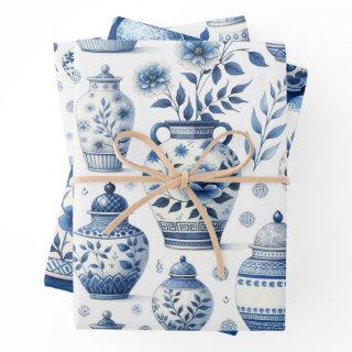 Elegant Watercolor Ginger Jars Pattern  Sheets