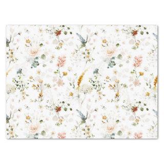 Elegant Watercolor Wildflower Garden  Tissue Paper