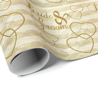 Elegant Wedding Stripes  and Gold Design