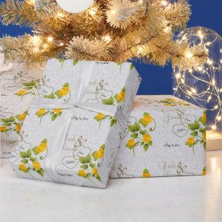 Elegant Wedding with Yellow Roses & Gold Lettering