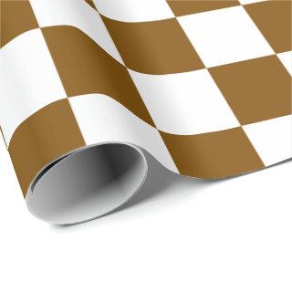 Elegant White and Brown Checkerboard