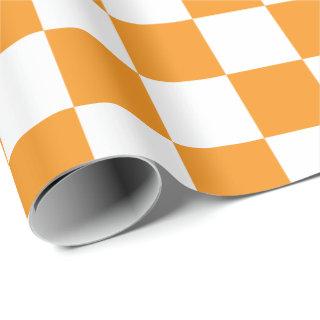 Elegant White and Orange Checkerboard