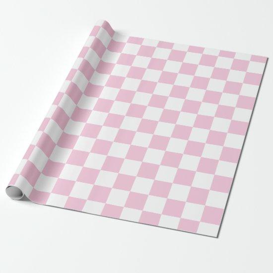 Elegant White and Pink Checkerboard