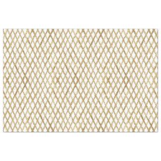 Elegant White Gold Grunge Diagonal Stripes Luxury Tissue Paper