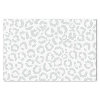 Elegant White Gray Leopard Cheetah Animal Print Tissue Paper