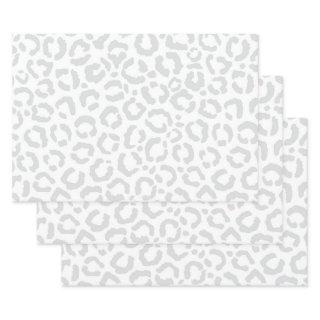 Elegant White Gray Leopard Cheetah Animal Print  Sheets