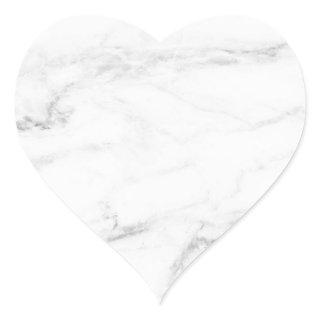 Elegant White Marble Custom Blank Template Heart Sticker