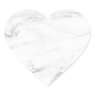 Elegant White Marble Custom Blank Template Heart Sticker