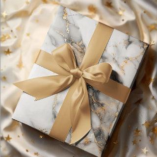 Elegant White Marble with Gold Accents