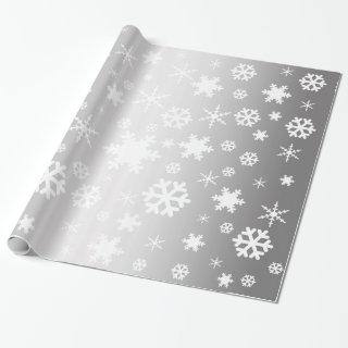 Elegant White & Silver Christmas Snowflake Pattern