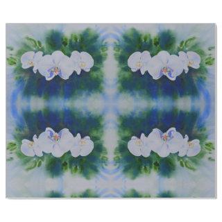Elegant white watercolor tropical boho orchids