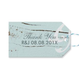 Elegant wood BLue Seashells Beach Wedding favor Gift Tags
