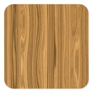Elegant Wood grain style Square Sticker