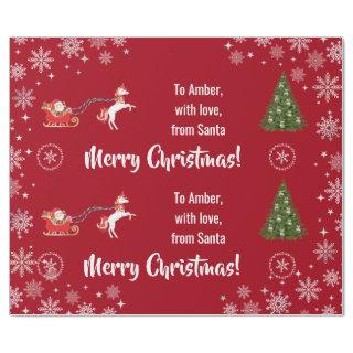 Elegant Xmas Santa's Sleigh Unicorn Personalize