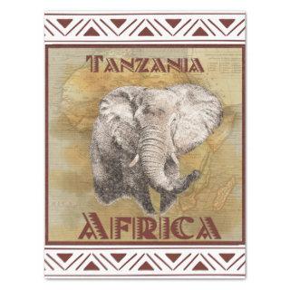 Elephant Africa Travel Poster Tissue Paper
