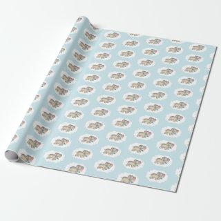Elephant and The Bluebird illustration on blue