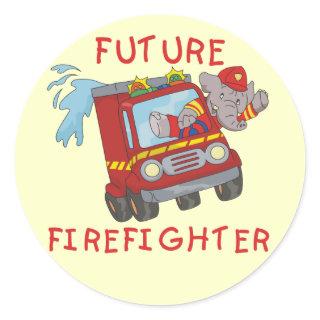 Elephant Future Firefighter Tshirts and Gifts Classic Round Sticker
