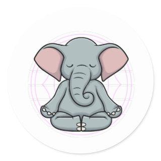 Elephant Meditation Yoga Zen Classic Round Sticker