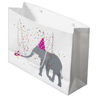 Elephant Partying - Animals Having a Party Large Gift Bag