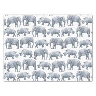 Elephant Rhino Watercolor pattern Tissue Paper