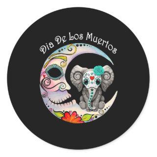 Elephant Sugar Skull Mexico Calavera Womens Day Of Classic Round Sticker