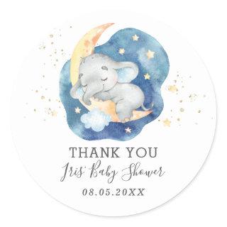 Elephant Twinkle Little Star Baby Thank You Favor Classic Round Sticker