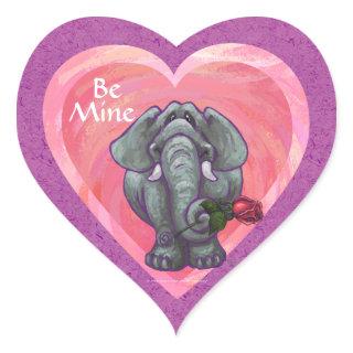 Elephant Valentine's Day Heart Sticker