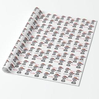 Elephant with Santa Hat Gift Wrap