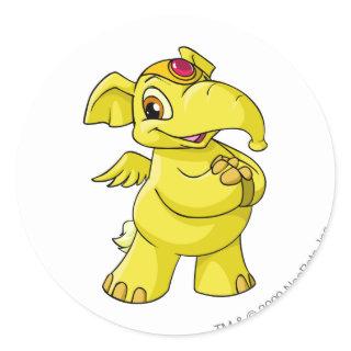 Elephante Yellow Classic Round Sticker