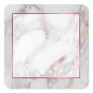 Elite Rose Gold Marble Blank Template Elegant Square Sticker