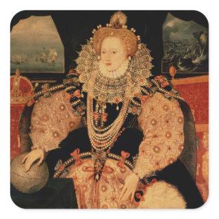 Elizabeth I, Armada portrait, c.1588 Square Sticker