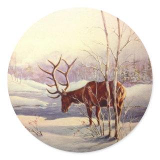 ELK by SHARON SHARPE Classic Round Sticker