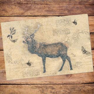 Elk Decoupage Vintage Ephemera Tissue Paper