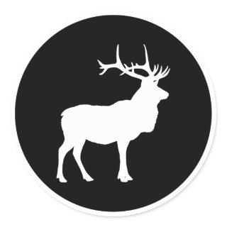 Elk Silhouette Classic Round Sticker
