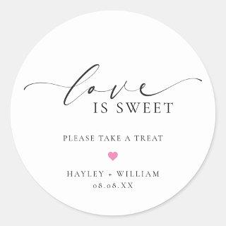 Ellesmere Love Is Sweet Wedding Favor Classic Round Sticker