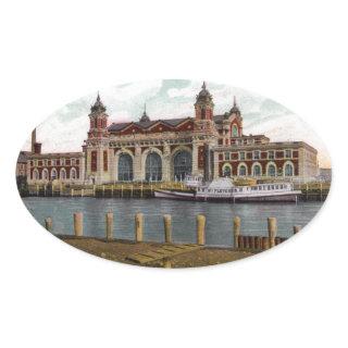 Ellis Island Oval Sticker