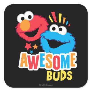 Elmo and Cookie Awesome Buds Square Sticker