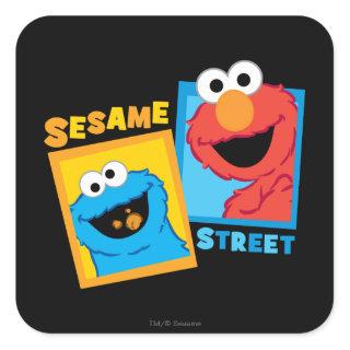 Elmo and Cookie Monster Friends Square Sticker