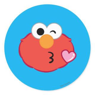Elmo Face Throwing a Kiss Classic Round Sticker