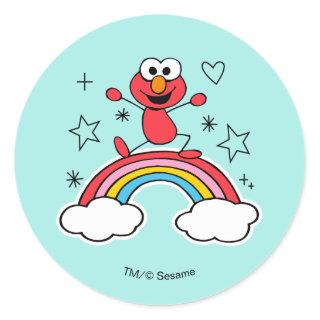 Elmo Rainbow Doodley Graphic Classic Round Sticker