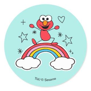 Elmo Rainbow Doodley Graphic Classic Round Sticker