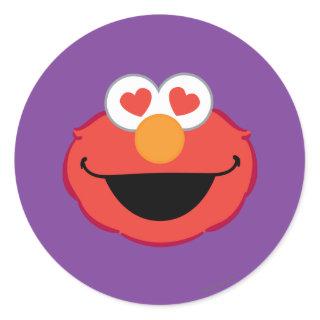 Elmo Smiling Face with Heart-Shaped Eyes Classic Round Sticker