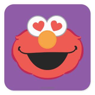 Elmo Smiling Face with Heart-Shaped Eyes Square Sticker