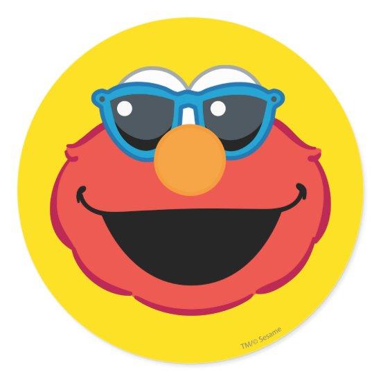 Elmo  Smiling Face with Sunglasses Classic Round Sticker