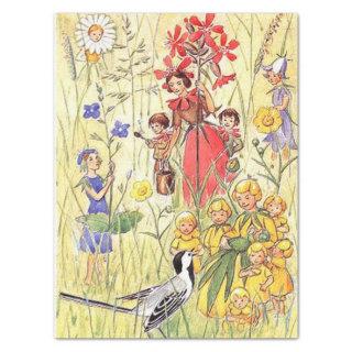 Elsa Beskow Whimsical Flower Girls of the Meadow Tissue Paper