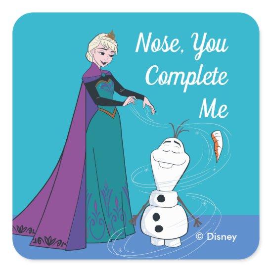 Elsa Permafrosting Olaf Square Sticker