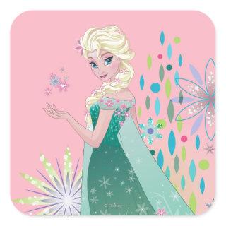 Elsa | Summer Wish with Flowers Square Sticker